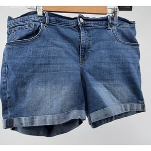 Old Navy Denim Jean Shorts Womens 16 High Rise Cuffed Stretch Casual Summer